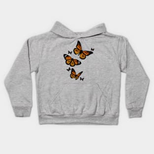 Vintage Orange Monarch Butterflies Kids Hoodie